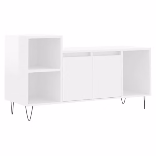 vidaXL Modern High Gloss White TV Cabinet in MDF, W/D/H: 100 x 35 x 55 cm