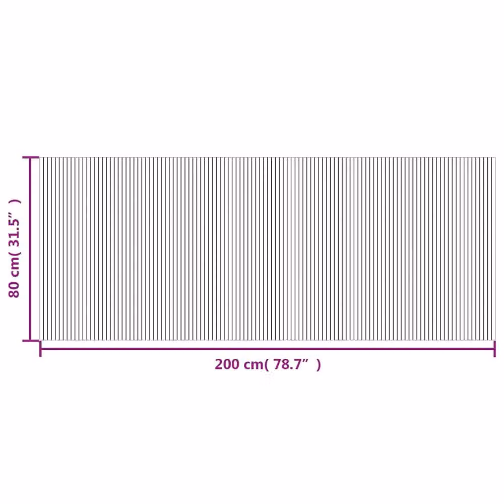 Berkfield Home Rectangular Striped Rug in Black, Bamboo and Polypropylene, W/D/H: 80 x 200 cm – 6