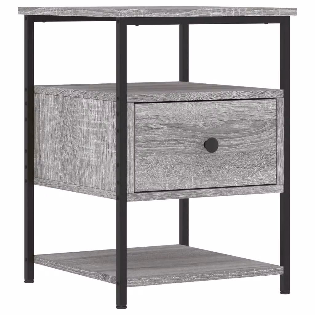 Berkfield Home Grey Sonoma Bedside Cabinet W: 40 cm, D: 42 cm, H: 56 cm – 2