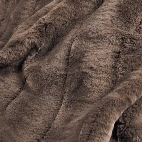 Paoletti Empress Faux Fur Throw in Taupe, W: 130 cm, L: 180 cm – 2
