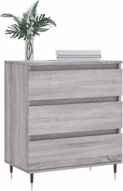 Berkfield Home Grey Sonoma Sideboard in Engineered Wood, W: 60 cm, D: 35 cm, H: 70 cm