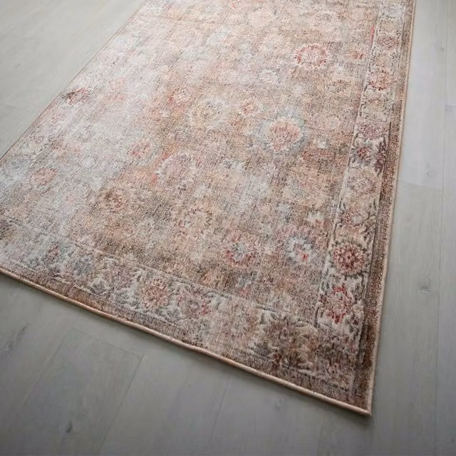 The Rug Shop UK Abstract Beige Traditional Machine Woven Easy Care Area Rug W: 200 cm, D: 290 cm – 1