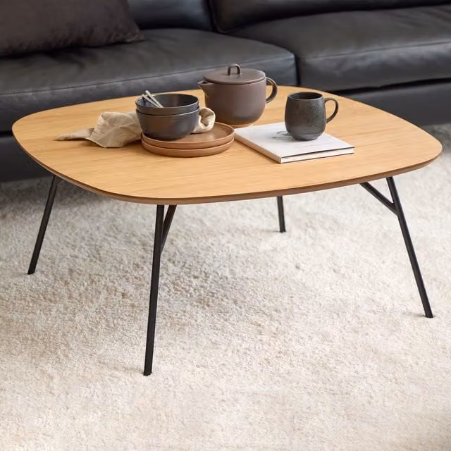 Furniture To Go Caracas Square Coffee Table in Brown and Black Wood Finish