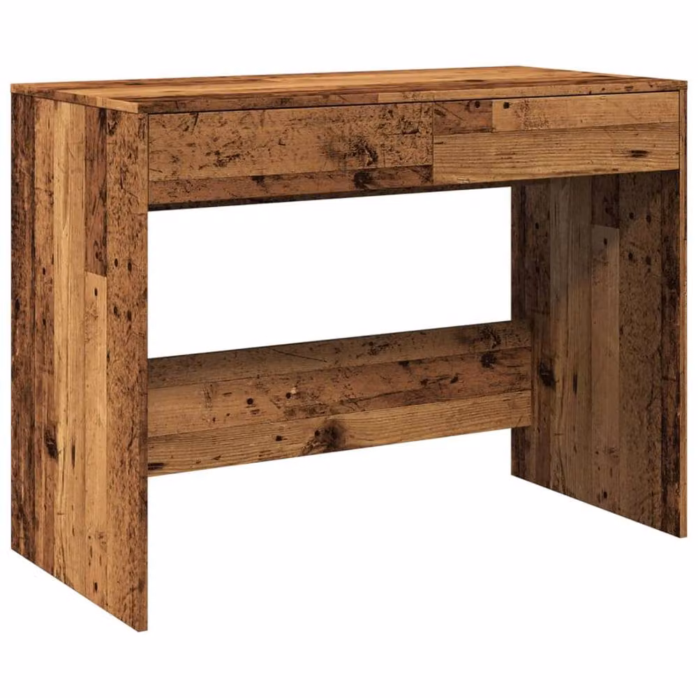 Berkfield Home Rustic Brown Writing Desk in Engineered Wood, W: 101 cm, D: 50 cm, H: 76.5 cm – 3