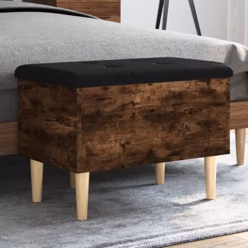 vidaXL Storage Bench in Smoked Oak, W/D/H: 62 x 42 x 46 cm – 2