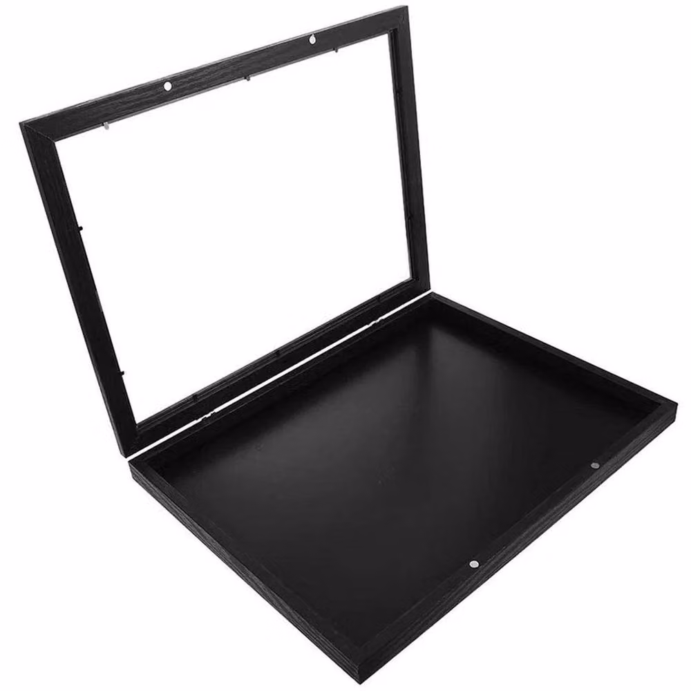 FLAVORA Black Wooden Shirt Display Frame and Sports Uniform Shadow Box, W/H: 50 x 50 cm – 2