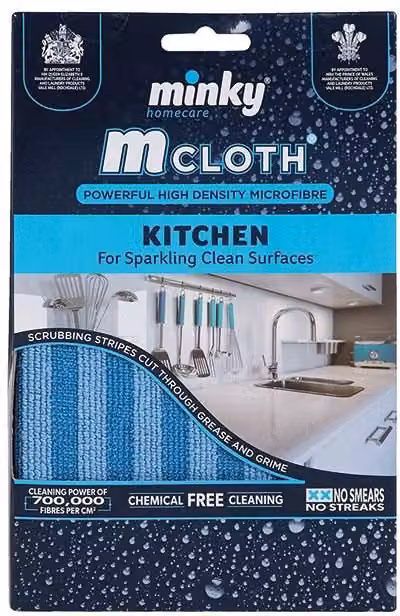 Minky Microfibre Striped Kitchen Cloth in Multicolour and Blue