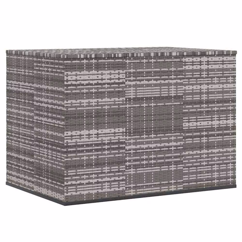 Berkfield Home Durable PE Rattan Garden Cushion Box in Grey, W/D/H: 145 x 100 x 103 cm – 2