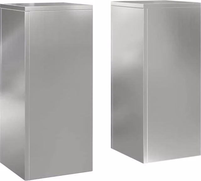 Berkfield Home Outdoor Plant Stand Pillar Set of 2, Grey Galvanised Steel, W/D/H: 24 x 24 x 55 cm – 1