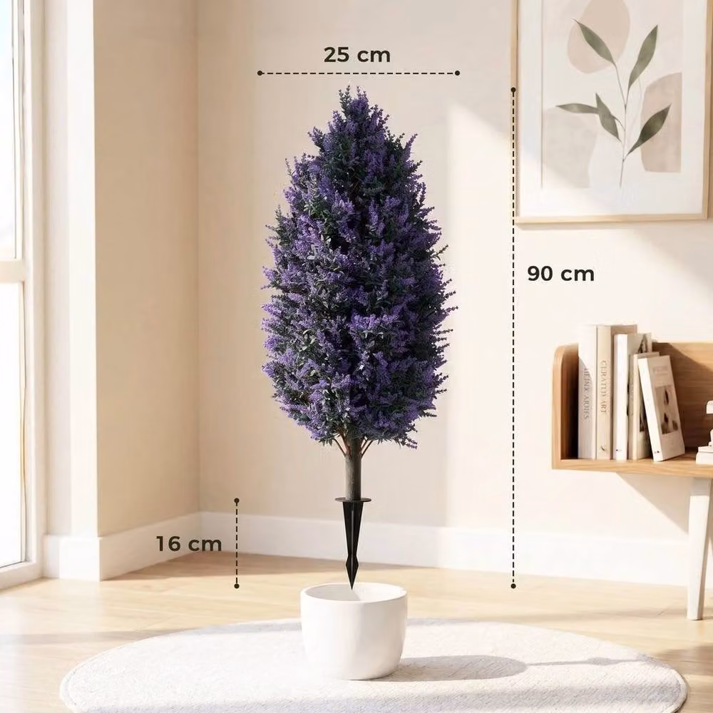 NESTLUNE Set of 2 Artificial Lavender Flowers with Stakes in Purple and Blue, Height: 100 cm, Width: 15 cm – 2