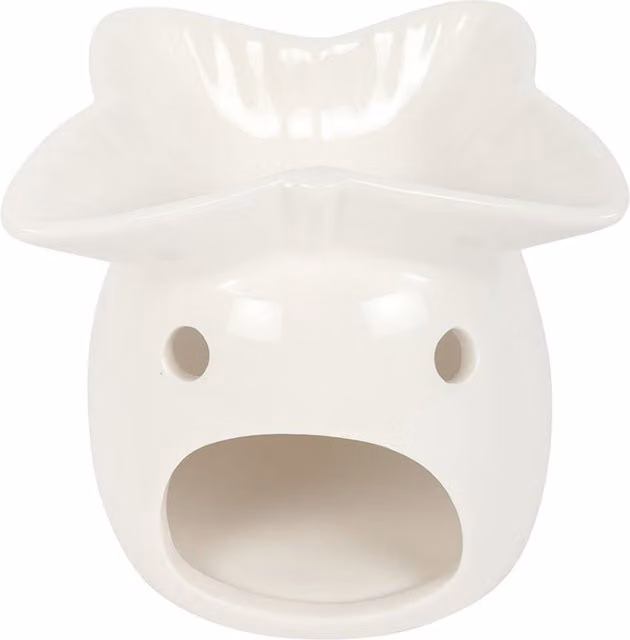 Something Different Butterfly Ceramic Oil Burner in White and Yellow