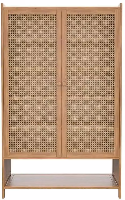 NESTLUNE 7-Tier Shoe Cabinet Storage Cupboard in Brown, W: 100 cm, D: 15 cm, H: 95 cm