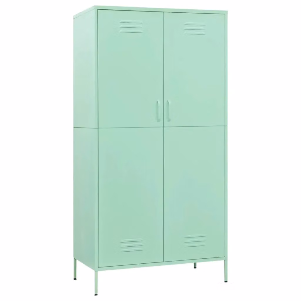Berkfield Home Metal Wardrobe in Green, W/D/H: 90 x 50 x 180 cm – 2