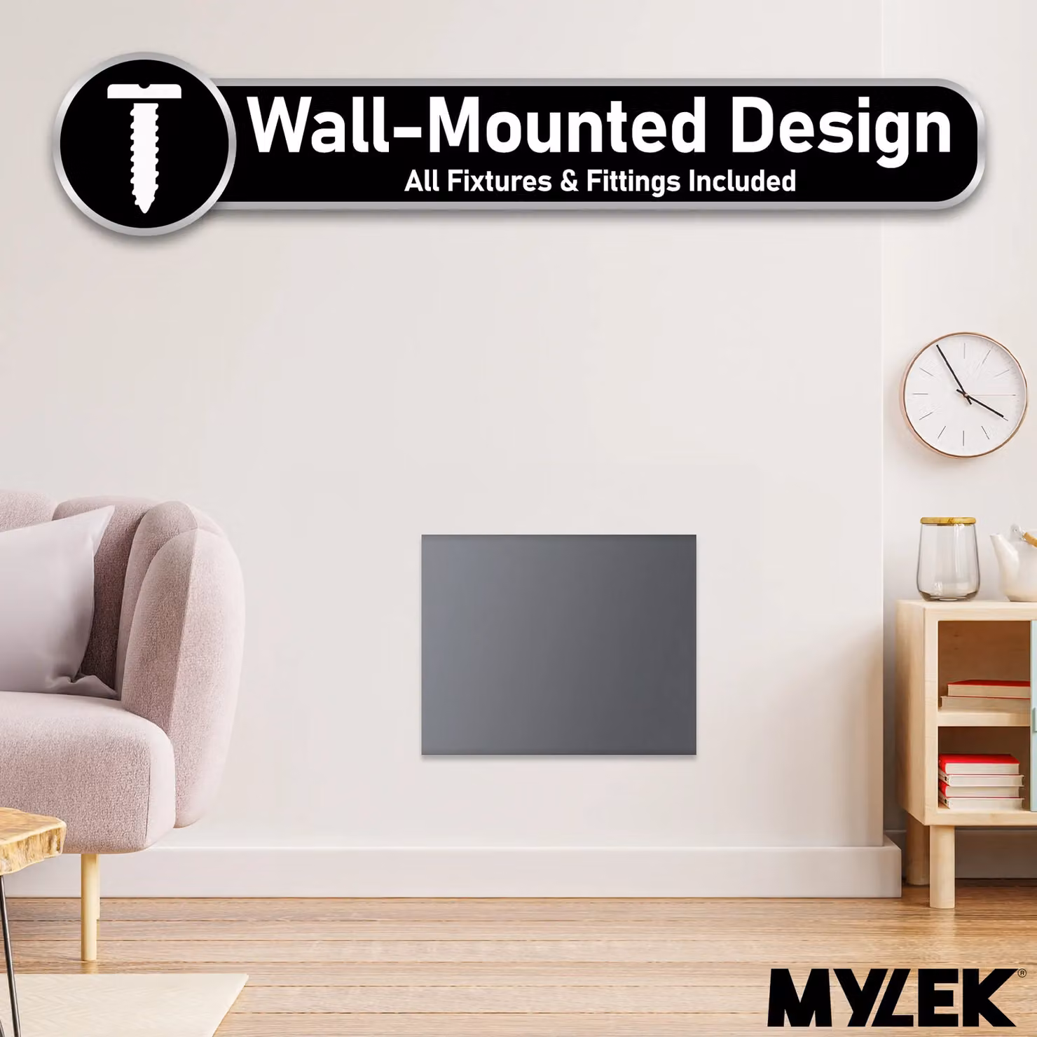 MYLEK 1000W Slimline Electric Panel Convector Heater with WiFi App Control in Anthracite – 8