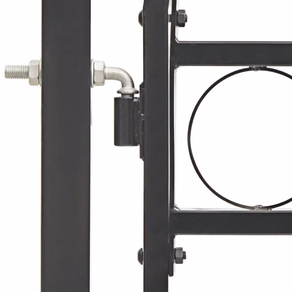 Berkfield Home Steel Arched Top Fence Gate, Black, W: 100 cm, H: 150 cm – 3
