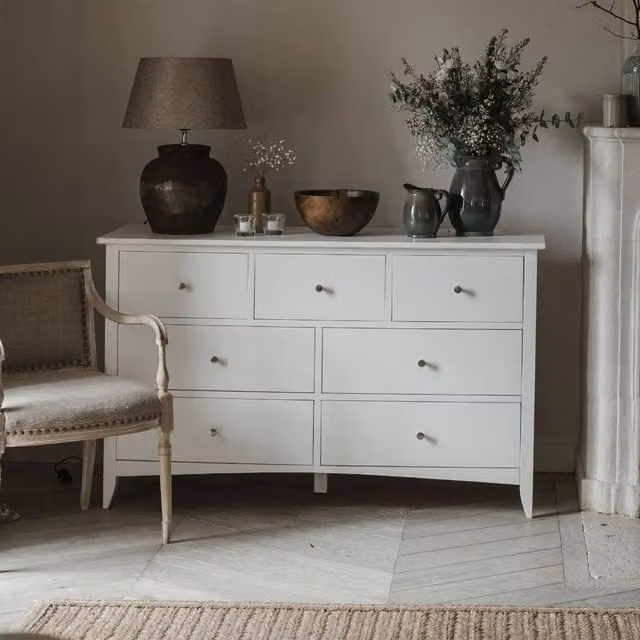 Statement Furniture Edward Hopper 7 Drawer Chest in White with Dovetail Joints and Metal Runners – 1