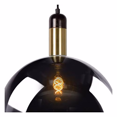 Lucide Julius Dimmable Adjustable Height Vintage Pendant Light in Grey, Diameter: 28 cm – 3