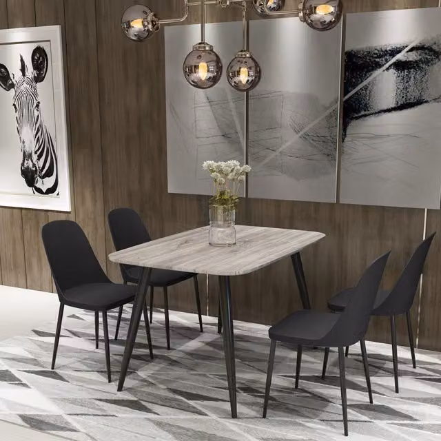 Core Products Ltd Duo Pair of Black Matt Plastic and Metal Dining Chairs