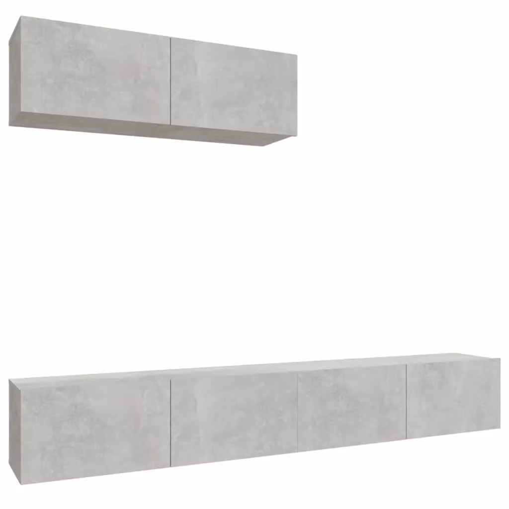 Berkfield Home 3 Piece TV Cabinet Set in Concrete Grey Engineered Wood – 2