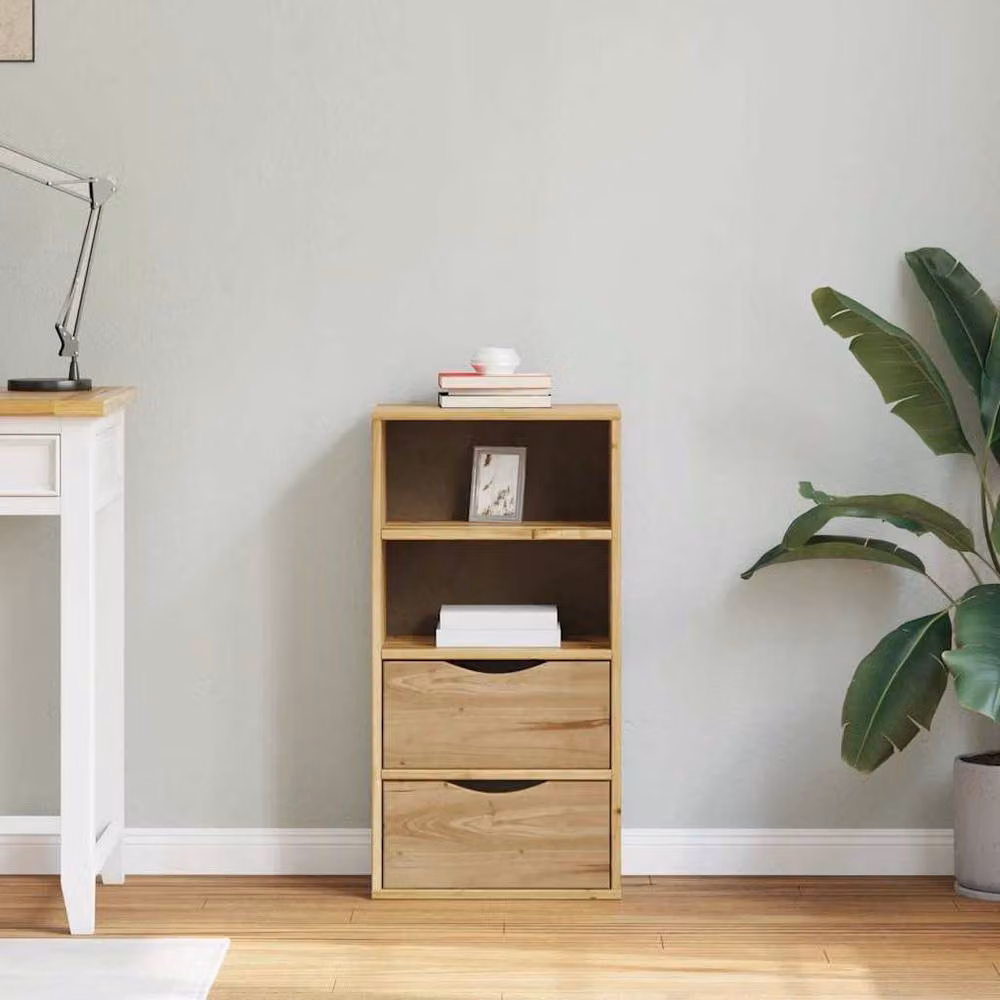 Berkfield Home ODDA Side Cabinet with Drawers in Brown Solid Pine Wood, W/D/H: 40 x 24 x 79 cm – 3