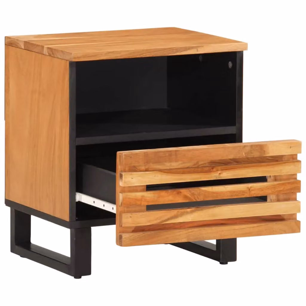 Berkfield Home Acacia Wood Bedside Cabinet in Brown, W/D/H: 40 x 33 x 46 cm – 2