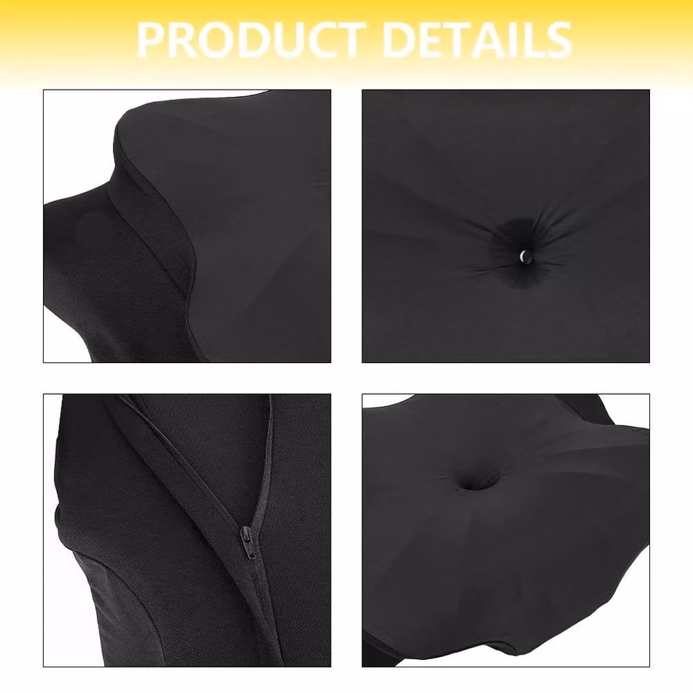 NESTLUNE Black Cervical Memory Foam Neck Pillow for Babies, Cot Size – 6