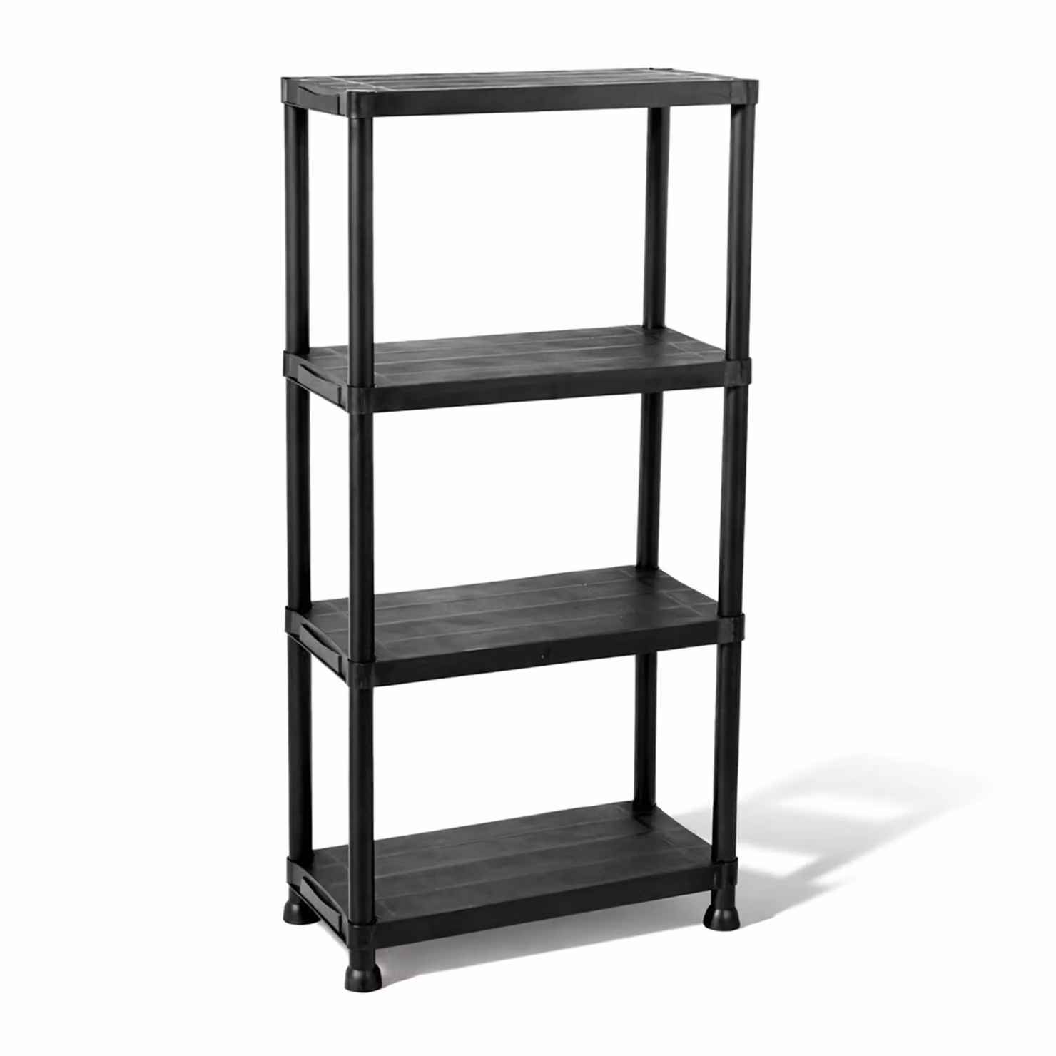 Oypla 4 Tier Heavy Duty Plastic Freestanding Shelving Racking Unit in Black – 2