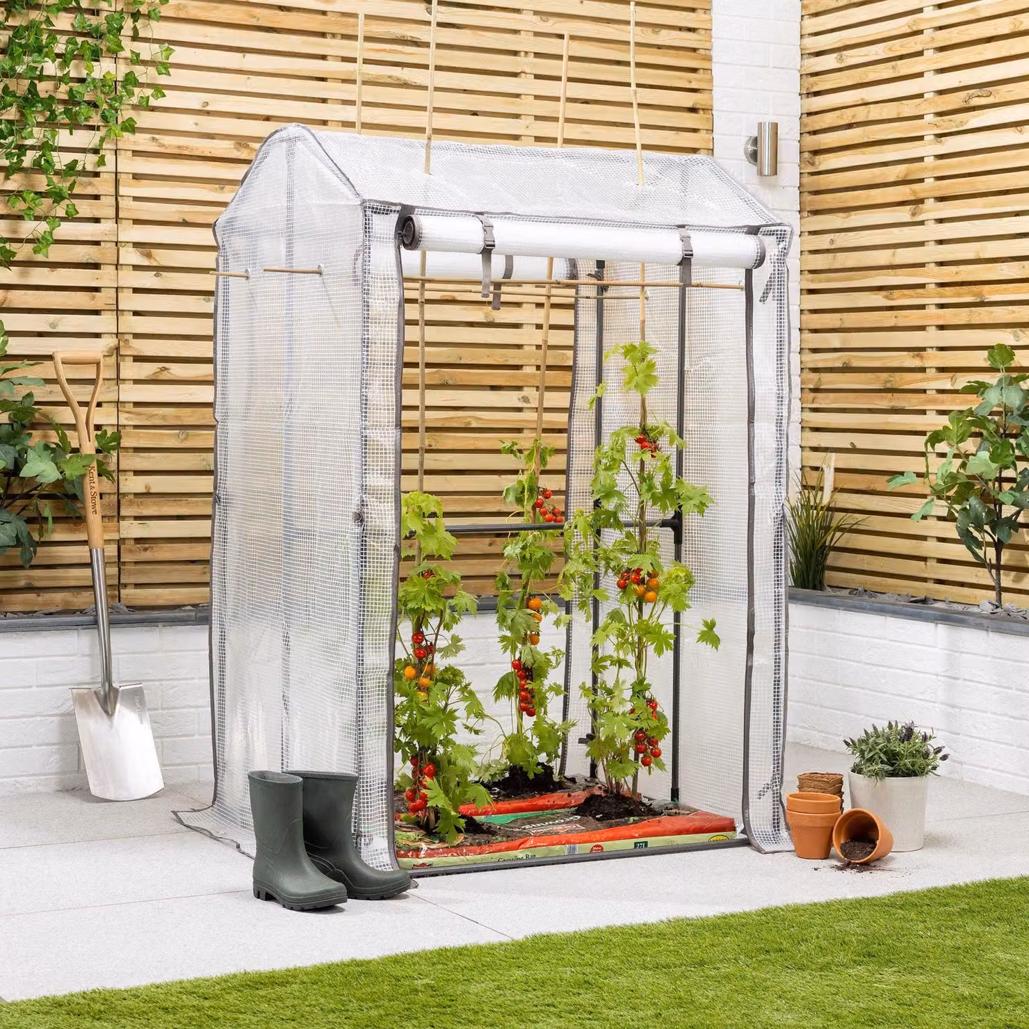 Christow Double Tomato Grow Bag Garden Greenhouse with Transparent PE Mesh Cover – 2