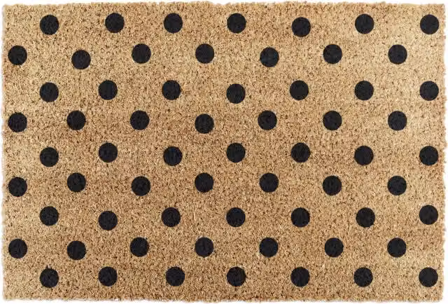Artsy Mats Dots Doormat in Brown with Non-Slip Coir and Natural Rubber Base
