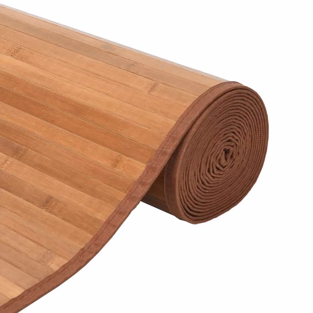 Berkfield Home Rectangular Bamboo Rug in Brown, W: 80 cm, D: 100 cm – 2