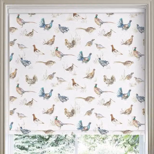 Voyage Maison Gamebirds Made to Measure Blackout Roller Blind in Cream and Multicolour Floral Design