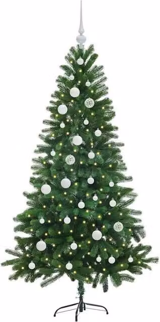 Berkfield Home Realistic Green Christmas Tree with 150 LEDs and Stand, Height: 150 cm