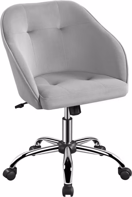 Yaheetech Modern Upholstered Task Chair in Grey Fabric for Home Office