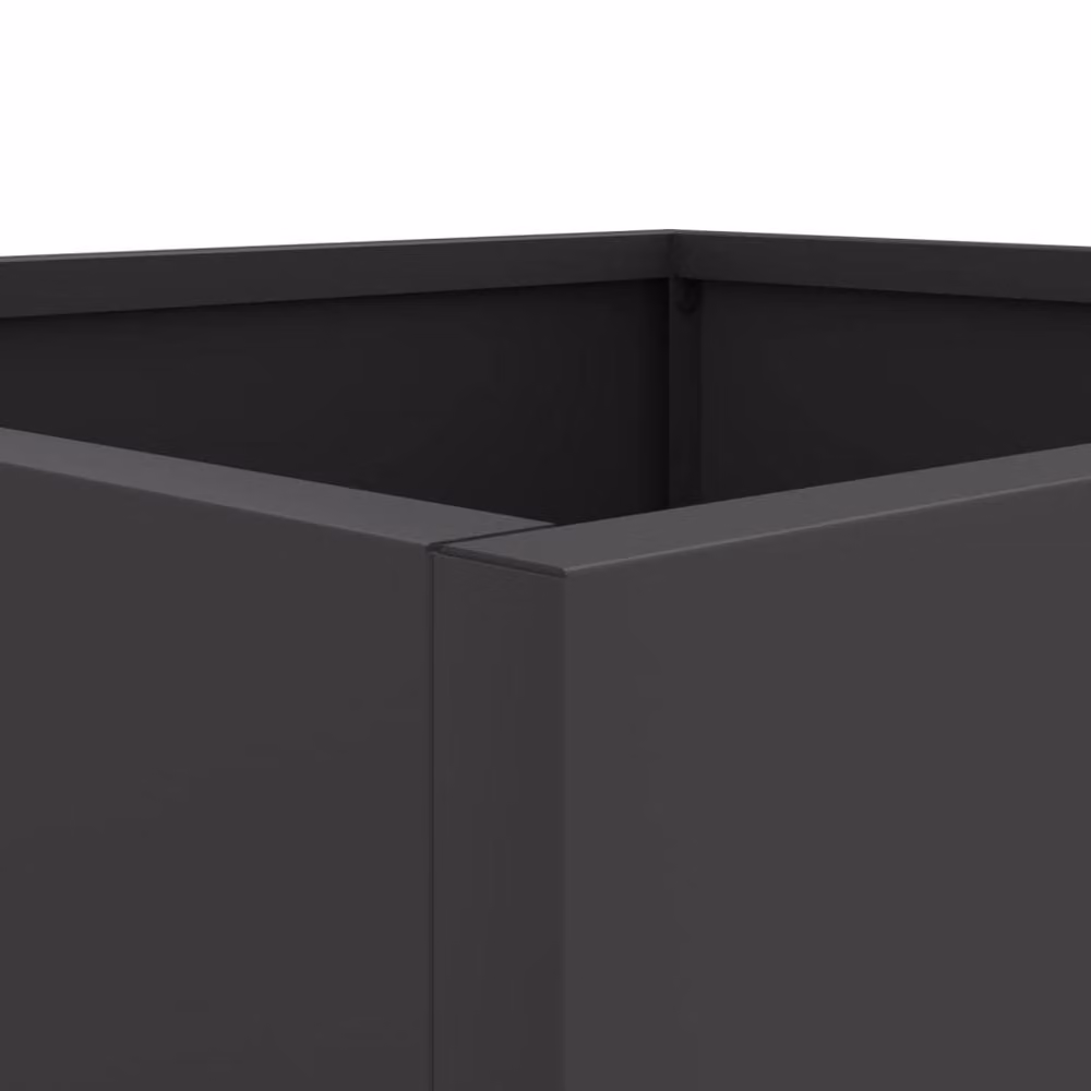Berkfield Home Steel Planter Tub, Black, W: 32 cm, D: 30 cm, H: 29 cm – 6