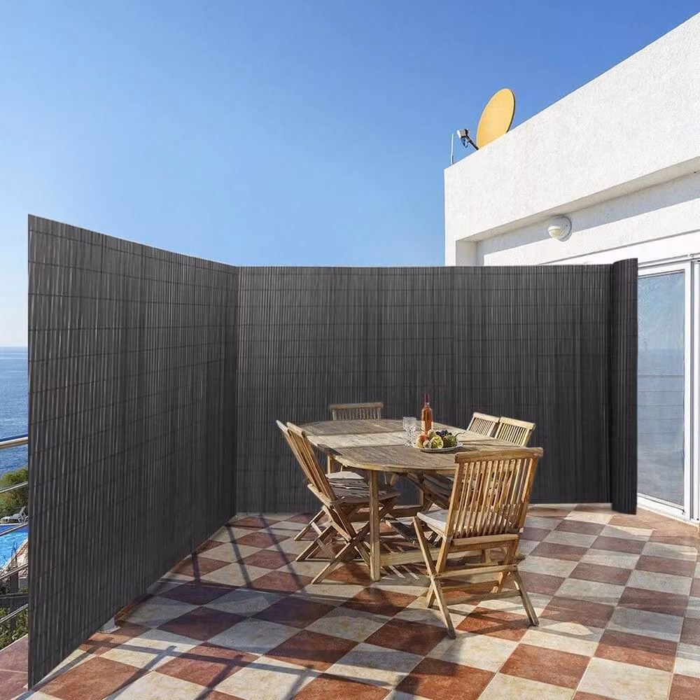 FLAVORA Grey PVC Garden Privacy Screening Mat, W: 100 cm, H: 15 cm – 3