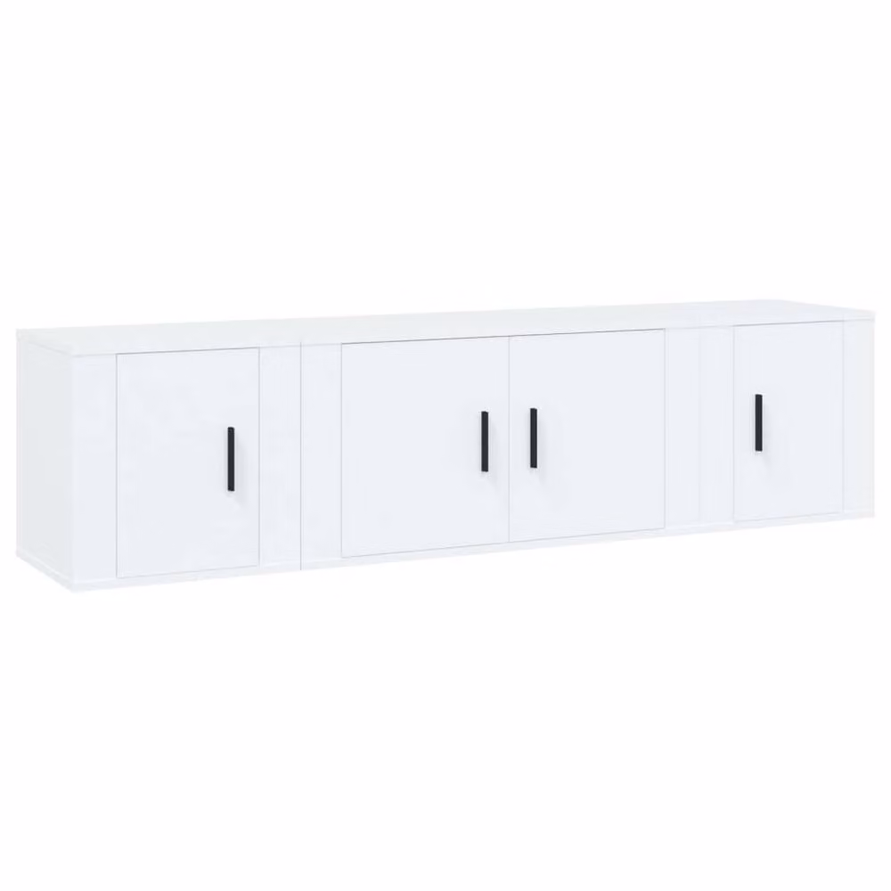 Berkfield Home Classic 3 Piece TV Cabinet Set in White Matt Engineered Wood – 3