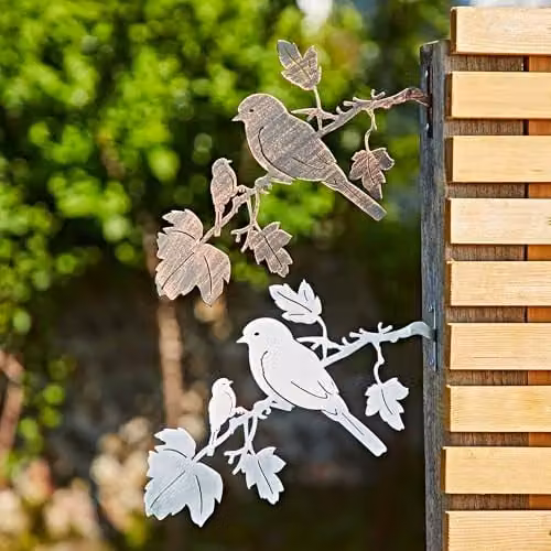 Paper High Black Metal Bird Silhouette Garden Art Sculpture for Walls and Fences – 6