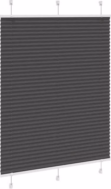 Berkfield Home Single Pleat Opaque Polyester Blind in Black, W: 105 cm, H: 150 cm – 1