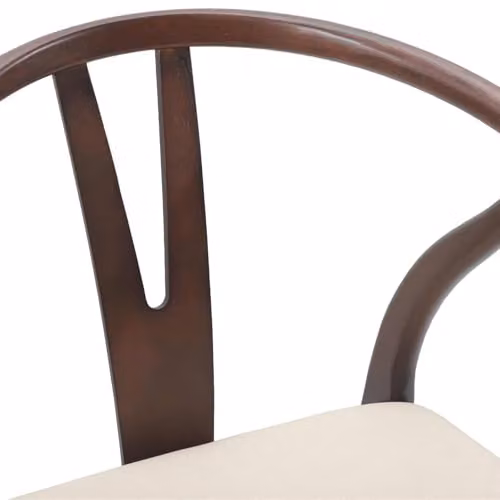 vidaXL Set of 2 Dining Chairs in Light Brown Solid Rubber Wood with Armrests – 4