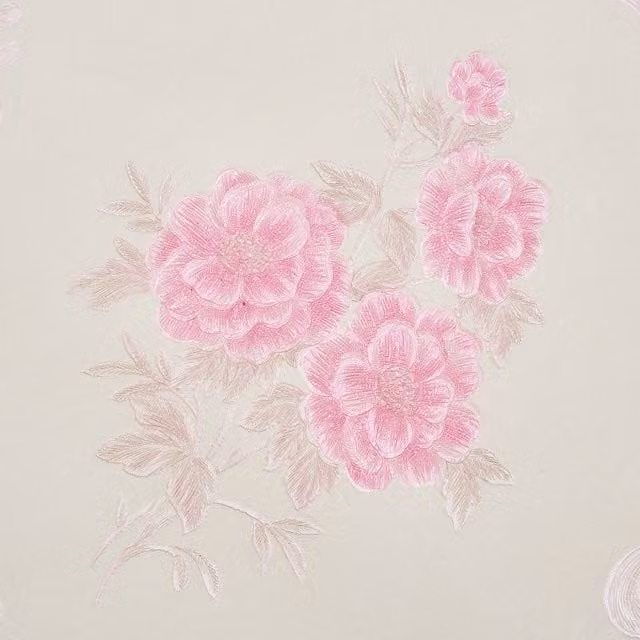 Livingandhome Multicoloured Vintage Floral Non-Woven Botanical Wallpaper Roll in White and Pink