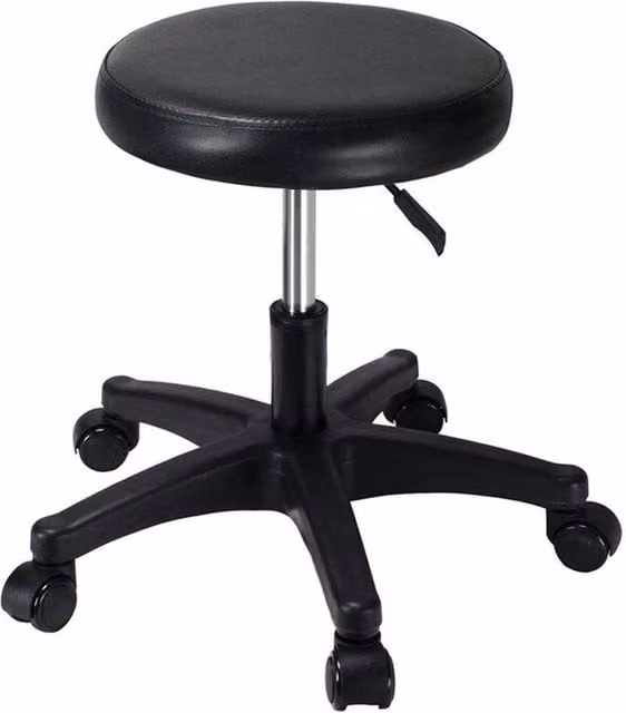 KORVIXA Black Swivel Stool Adjustable Height Chair, W/D: 100 x 100 cm – 1