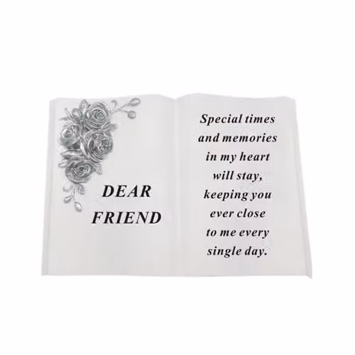 David Fischhoff Dear Friend Graveside Memorial White Book with 3D Silver Roses