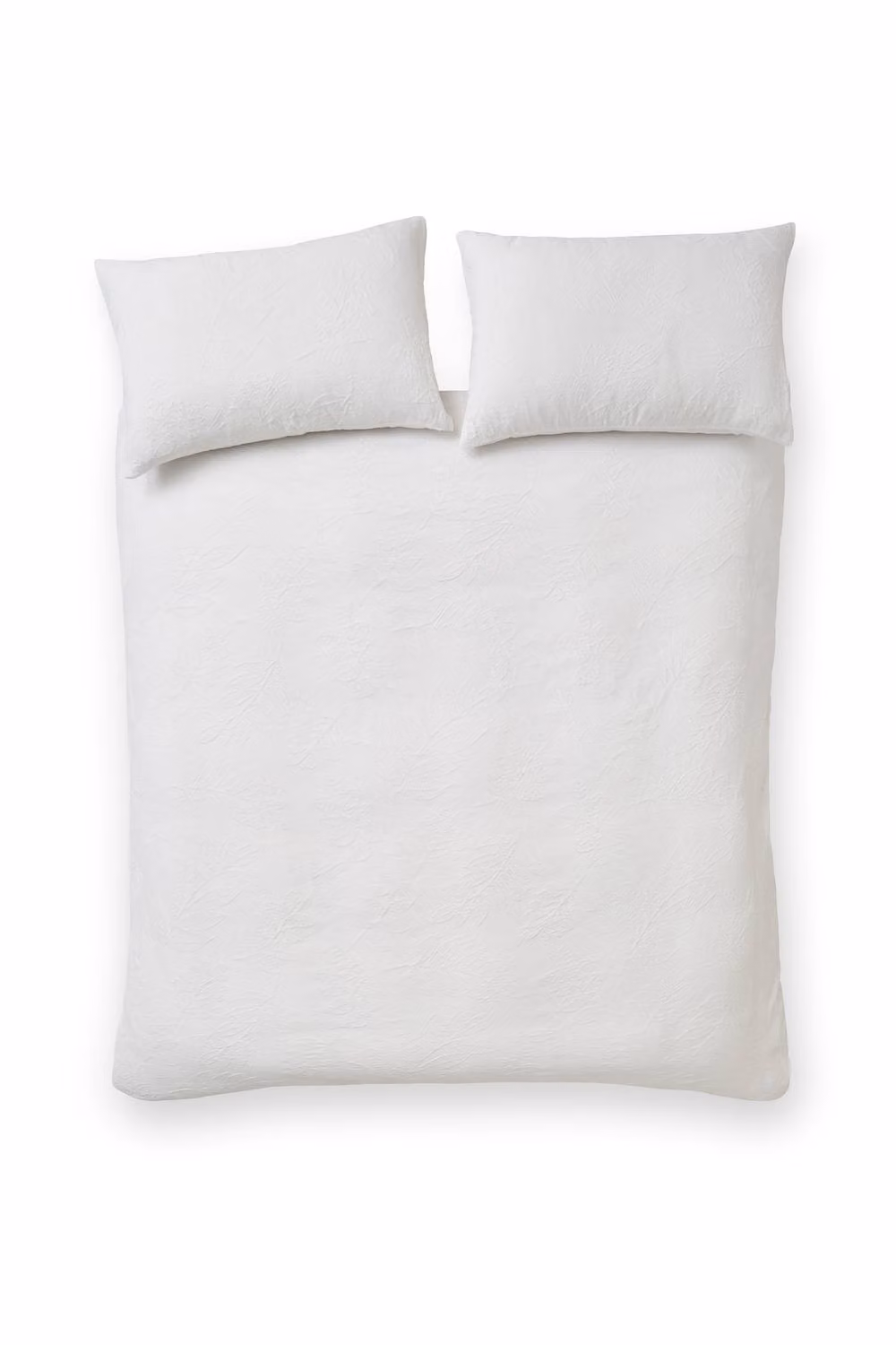 Catherine Lansfield Jacquard Leaves Duvet Cover Set, White, W/D/H: 200 x 220 cm with 140 x 200 cm pillowcase – 2