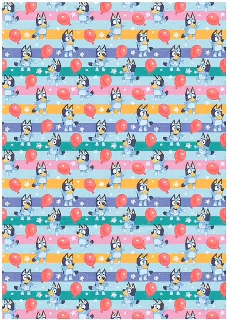Bluey Balloon Multicoloured Paper Gift Wrap Sheets