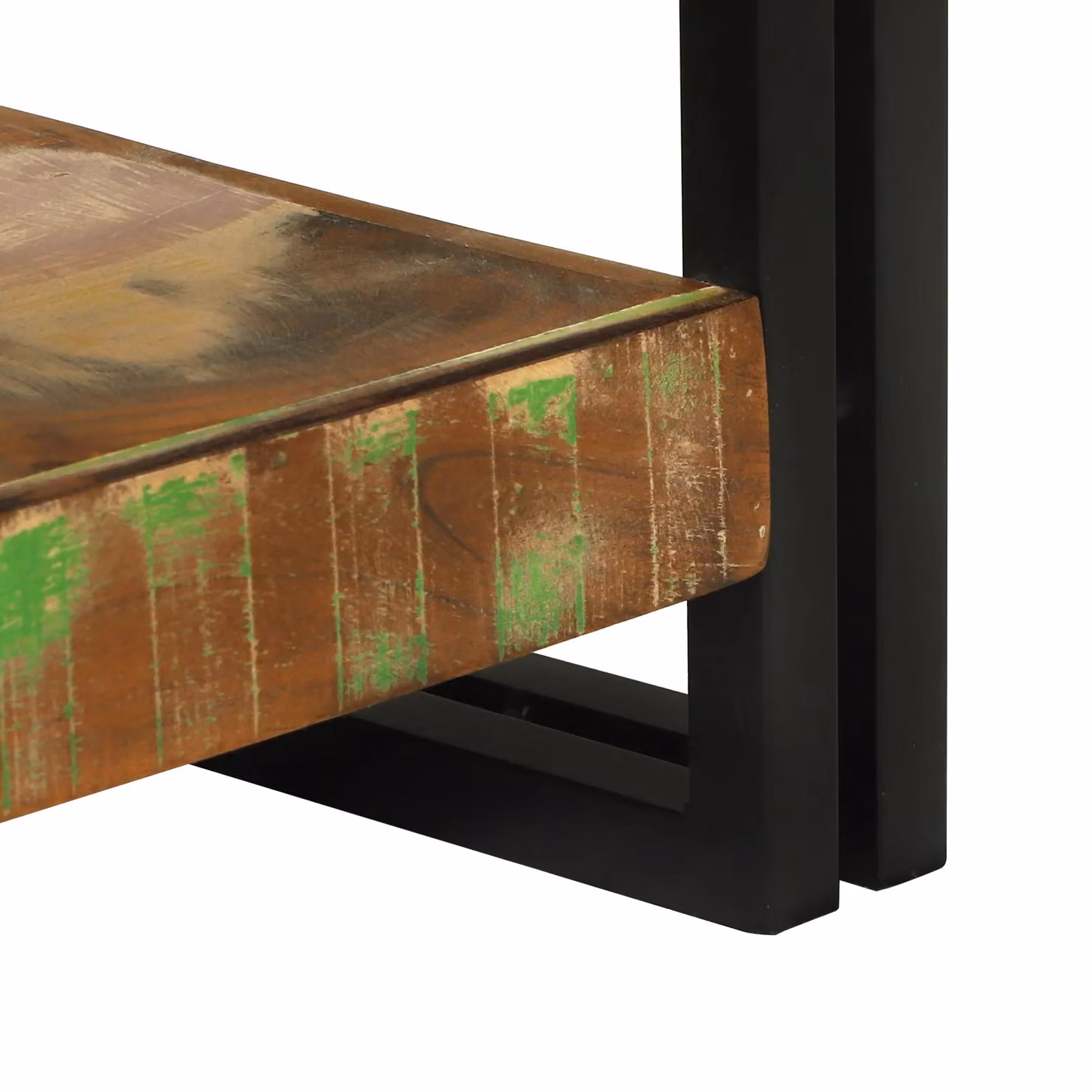 Berkfield Home Industrial Console Table with Shelf in Brown Multicolour Solid Reclaimed Wood, W: 120 cm, D: 33 cm, H: 75 cm – 5