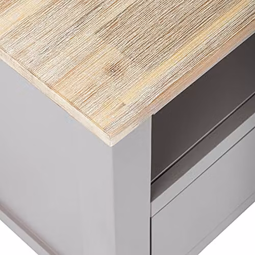Statement Furniture Florence Wooden Corner TV Stand with 2 Drawers and Shelf in Dove Grey, W: 108 cm, H: 50 cm, D: 40 cm – 2