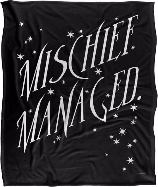 LOGOVISION Harry Potter Mischief Managed 4 Super Soft Fleece Throw Blanket, White and Multicolour, W/D/H: 152 x 127 x 1 cm – 1