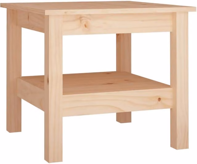 Berkfield Home Natural Solid Wood Pine Square Coffee Table W/D/H: 45 x 45 x 40 cm – 1