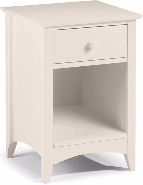 Cheshire Premium Luma 1 Drawer Bedside Unit in Stone White
