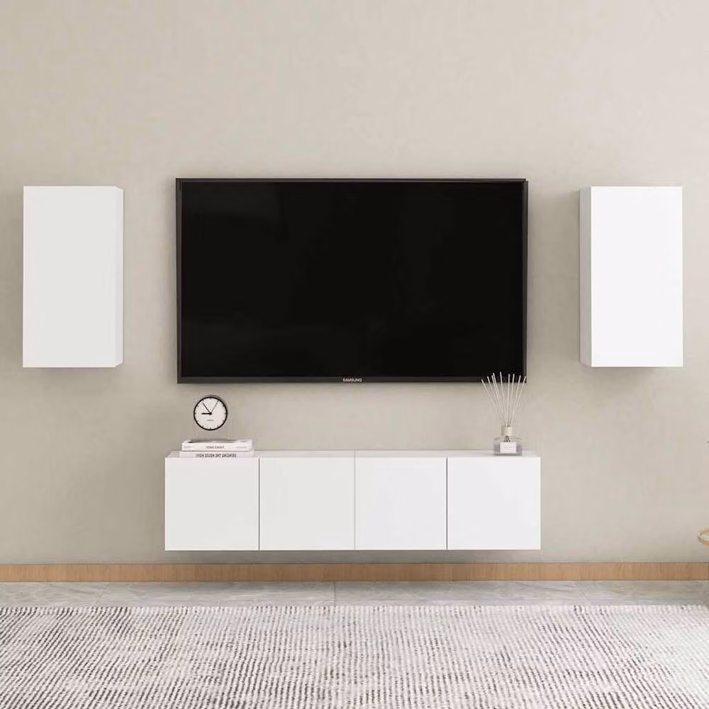 Berkfield Home 4 Piece TV Cabinet Set in White Matt Engineered Wood – 2